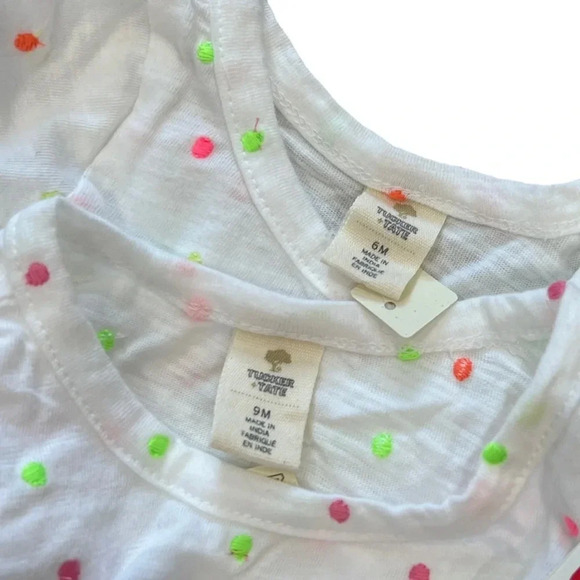 Tucker + Tate Pink Polka Dot Ruffle Outfit Set 6M 9M - Picture 2 of 2